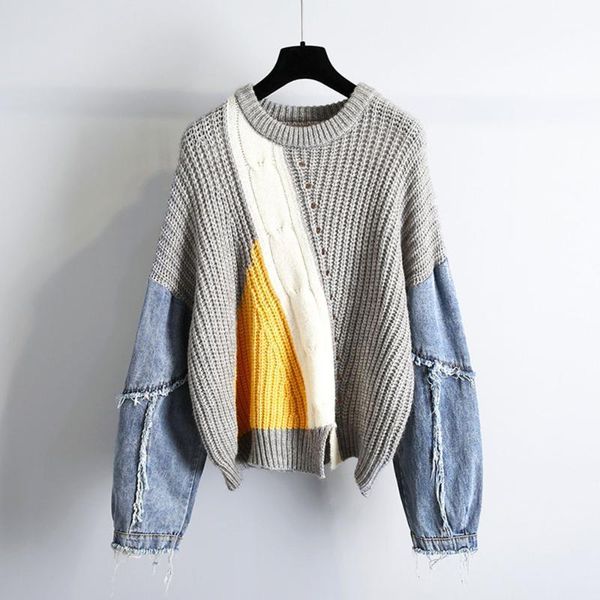 

women's sweaters regular thread fall sweater, White;black