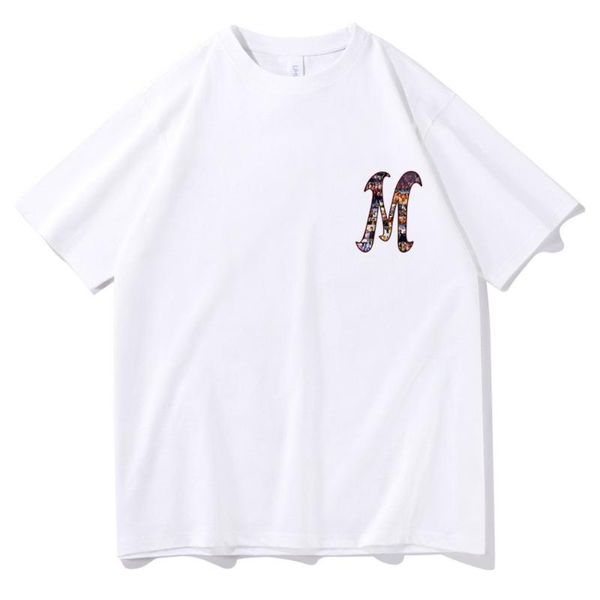 

men's t-shirts fashion brand italian band maneskin letter m logo pattern tshirt men women couples all-match t shirt summer harajuku tee, White;black