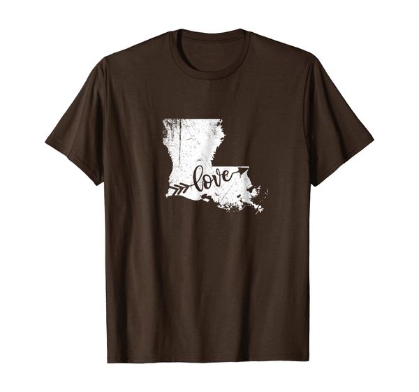 

louisiana love gypsy arrow tee distressed state map tshirt, White;black