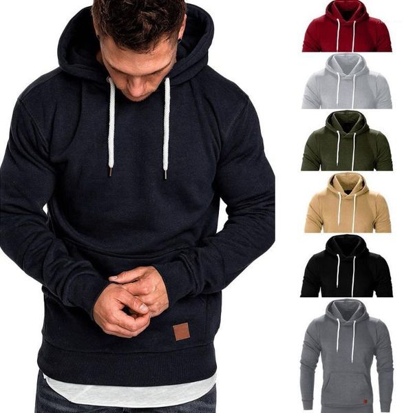 

men's hoodies & sweatshirts 2021 autumn winter sweatshirt mens solid color long sleeve hoody pullover jumper men hip hop #z, Black
