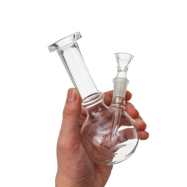 6,3 polegadas Clear Pequeno mini reto Beaker Percolador Bong Fumar Hookah Tubulação de Vidro de Água Transparente Disco Fristted Disc Shisha Tobacco Dab Rig Rig Accessories