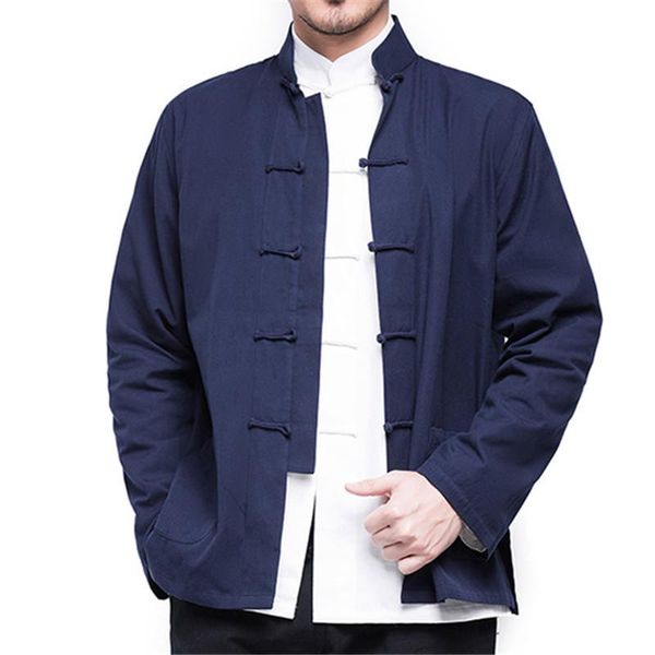 

men's jackets 2021 autumn chinese style cotton linen coat loose kimono cardigan men solid color outerwear jacket coats m-5xl, Black;brown