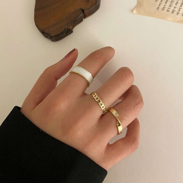 

korean trendy three piece plain adjustable index finger ring, simple metal fashion jewelry, Black