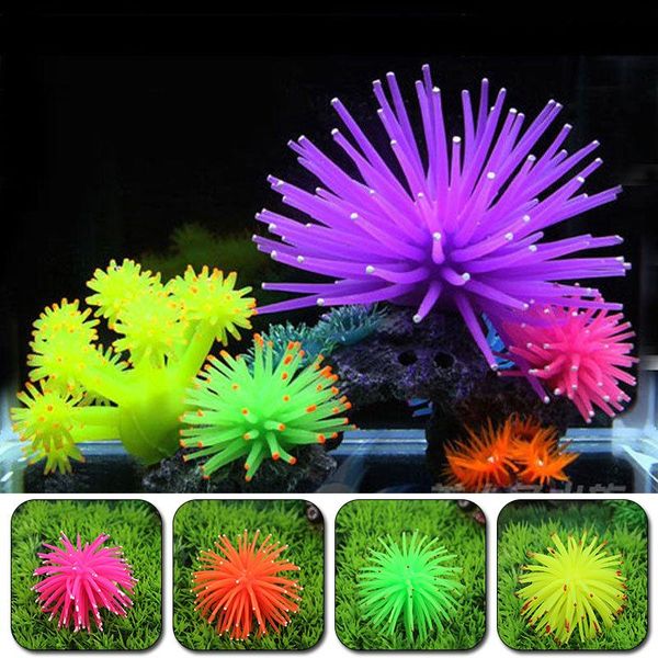 

soft coral artificial sea urchin ball anemone ornament aquarium fish tank decor plant decorations