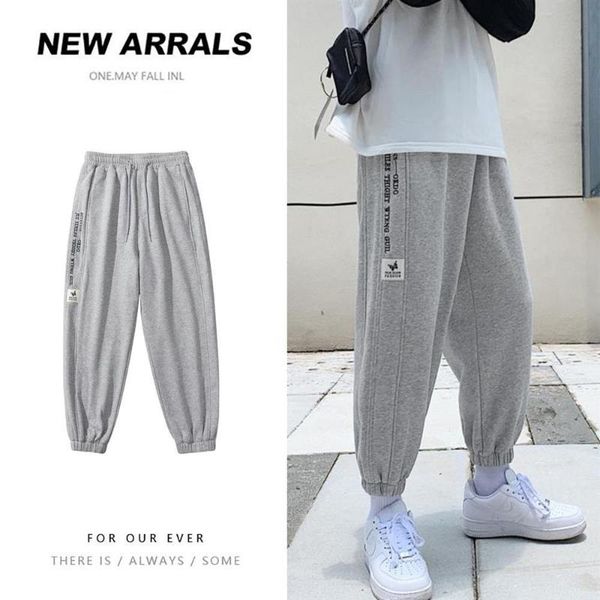 

men's pants sweatpants spring and summer loose nine-point trend wild handsome plus size sports leisure harlan pant, Black