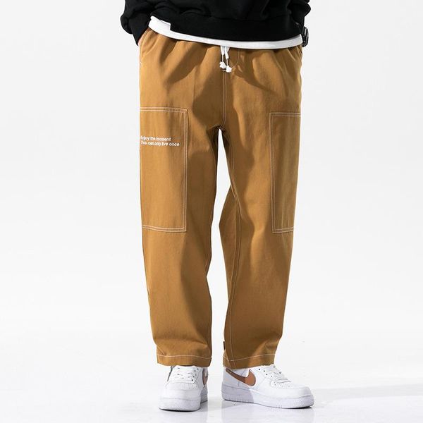 

men's pants japanese style casual loose cotton hip hop man harem streetwear male trousers fitness sportswear, Black