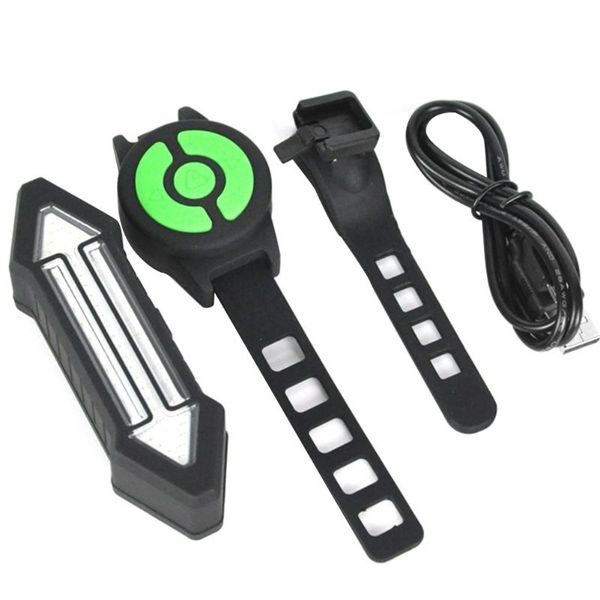 Luzes de bicicleta Night Riding Controle remoto de lâmpada traseira inteligente Segura com aviso de sinal de giro LED Acessórios recarregáveis ​​USB