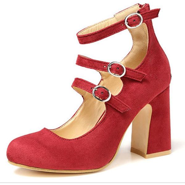 

dress shoes ribetrini fashion lady high heels office party spring woman round toe ankle strappy pumps women summer, Black