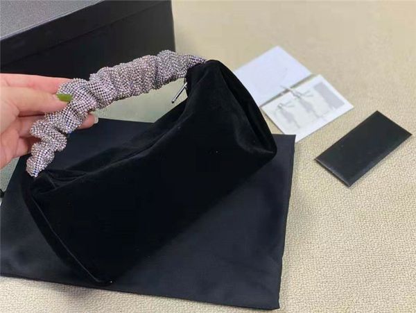 

updated velvet diamond handle bags r women luxury czech rhinestone clutch bag bottom letter printing banquet handbags party purse