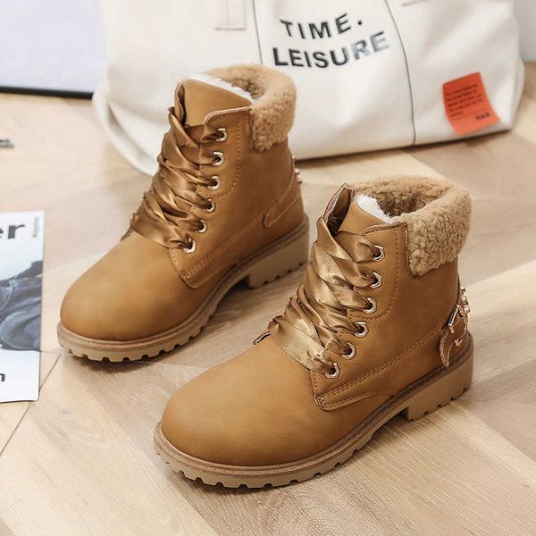 

dress shoes winter trend ankle snow boots women fluffy lining turned-over decoration metal studded buckle fashion ladies 9yiu, Black