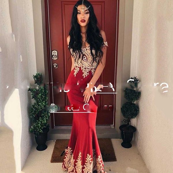 

burgundy evening dresses off the shoulder mermaid satin prom party gowns with beading appliqud, Black;red