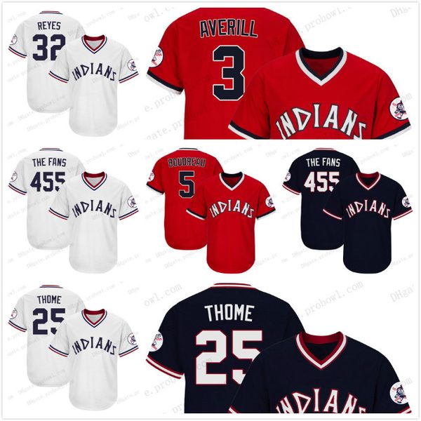 

cleveland custom 1975 white red navy cÃ©sar hernÃ¡ndez shane bieber 32 reyes francisco lindor jim thome bob lemon the fans harder jerseys /nk, Blue;black