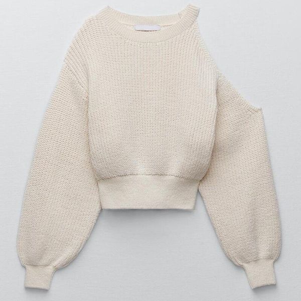 

women's sweaters [ewq] spring autumn women sweet style off-shoulder niche design solid color knitted loose pullover sweater female 16e3, White;black