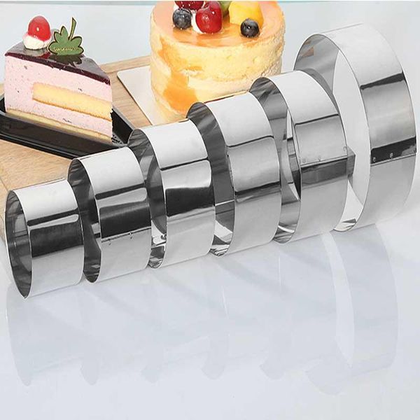 

cake tools kitchen accessories 6pcs mousse ring stainless steel circle mould biscuit decoration baking bakeware