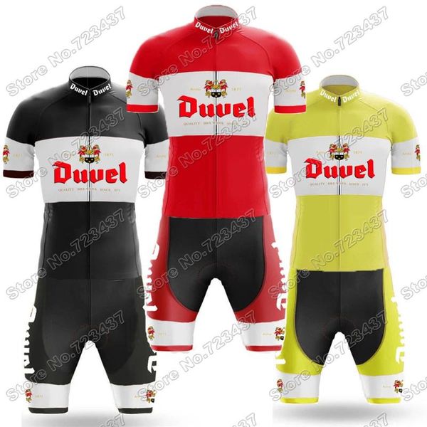 

duvel cycling clothing belgium beer jersey retro set race road bike suit bicycle bib shorts maillot fietskleding racing sets, Black;blue