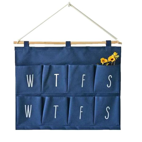 

storage bags 8 pockets weekly schedule wall hanging bag, door closet bag organizer 50cm*42cm