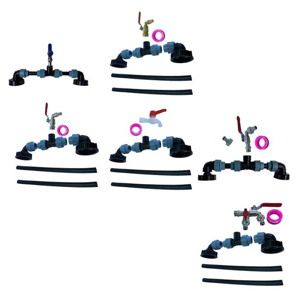 

watering equipments ibc tank tap adapter ,ibc thread faucet with 1 tube and 2 curved connectors drain adapter,multi type water