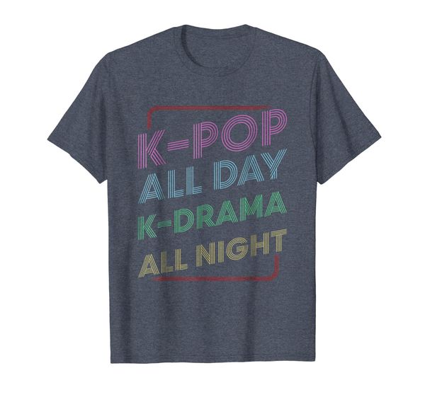 

k-pop all day k-drama all night funny korean fashion shirt, White;black