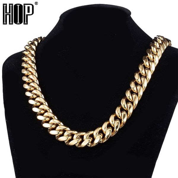 

chains hip hop 6mm-22mm stainless steel cuban chain necklace bracelet fashion set gold color for men women jewelry, Silver
