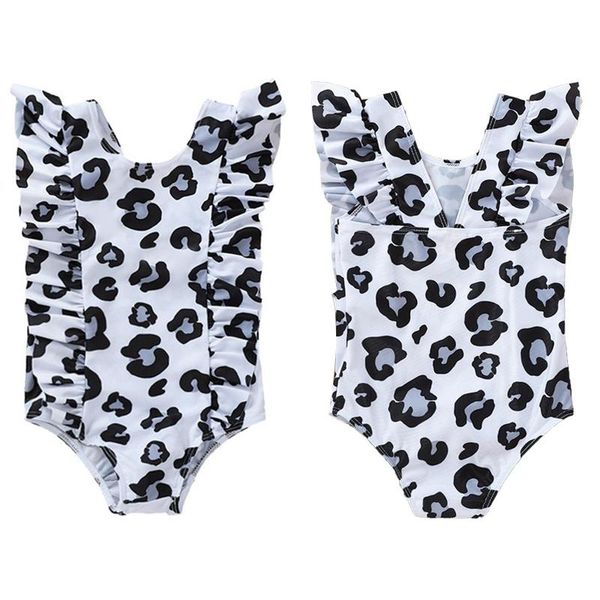 

toddler baby girls cute fashion ruffle one-piece swimwear backless beachwear swimsuit bathing suit tankini one-pieces, Black