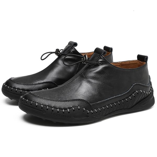 

dress shoes hand-made leather shoes, no shoelaces, loafer, leather, male moccasins, italian designer, size 38-48. i4kc, Black