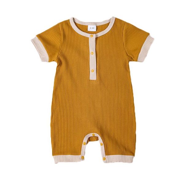 

jumpsuits 2021 bom baby girl clothes solid cotton romper boy short sleeve summer pajamas ropa, Blue