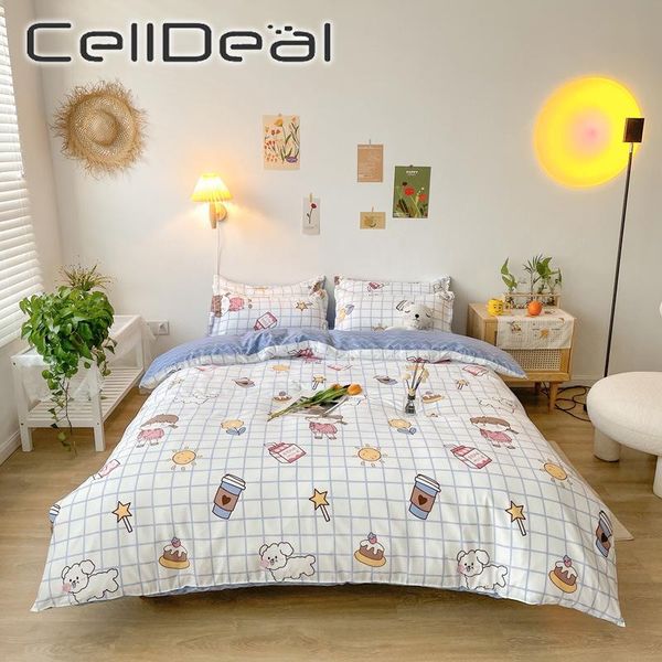 

bedding sets cute cartoon character girl style polyester pillow case bed sheet breathable soft comfortable single double set oceania