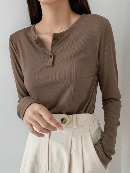 

dazy half button ribbed solid tee q8cc#, White