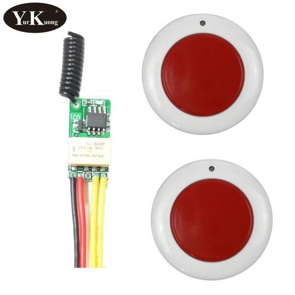 

smart home control mini round sticky remote emergency button wireless switch door access opener trigger bell 433