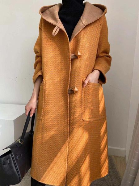

women's trench coats long coat hooded winter fashion b5b1, Tan;black