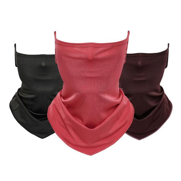 

cycling face mask fishing scarf breathable running cover uv protection bicycle headband men's women's bandana balaclava caps & mas, Black
