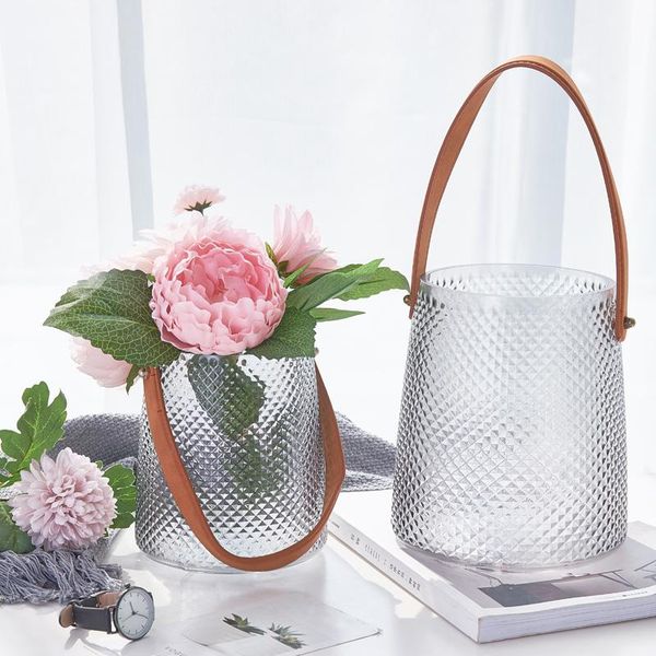 

vases nordic glass home flower arrangement portable wedding living room table vase decoration hydroponic plants