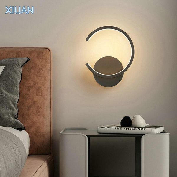 

wall lamp modern simple white black bedside light ac 220v metal nordic creative living room stair for hallway study decor