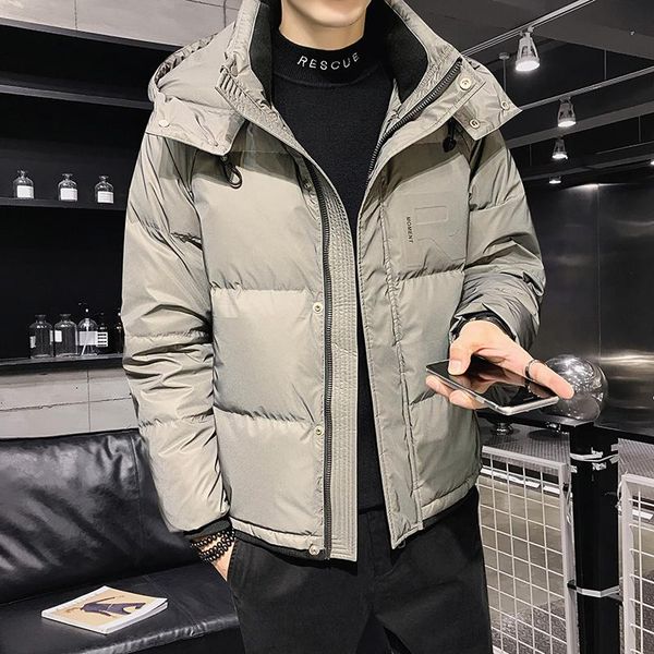 

men's down & parkas 2021 winter warm men jacket coat casual hooded puffer thick duck parka male fashion outerwear b330, Black