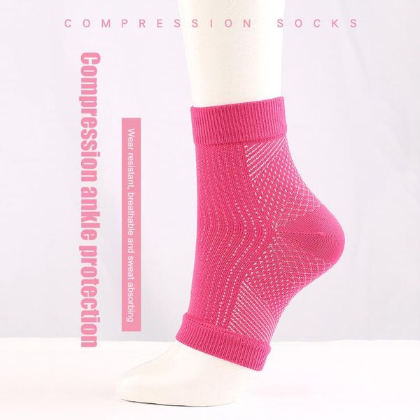 

ankle support 1 pair sports socks for men women anti fatigue foot pressure compression running basketball, Blue;black