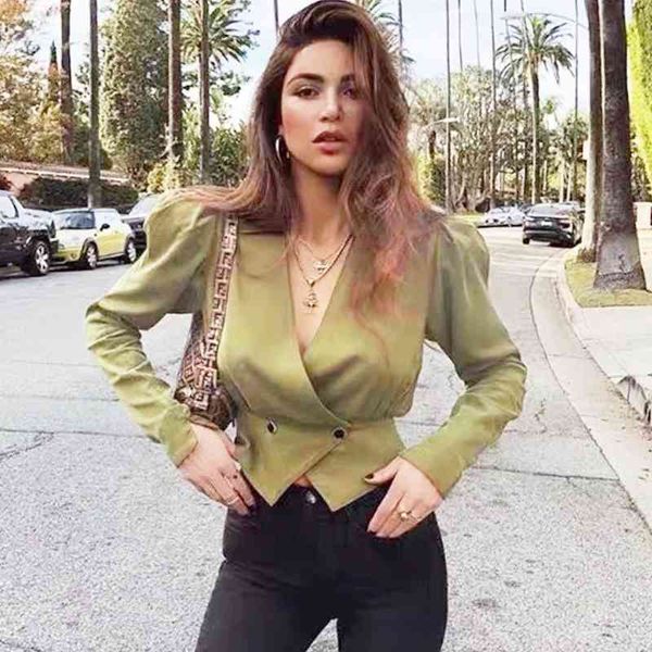 

v neck blouse shirt women long sleeve casual pelpum blouse shirt chic ladies female blouse autumn winter 210415, White