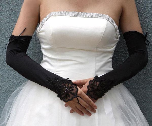 

fingerless gloves black 45cm lady disco dance costume party lace long warmer wholesale, Blue;gray