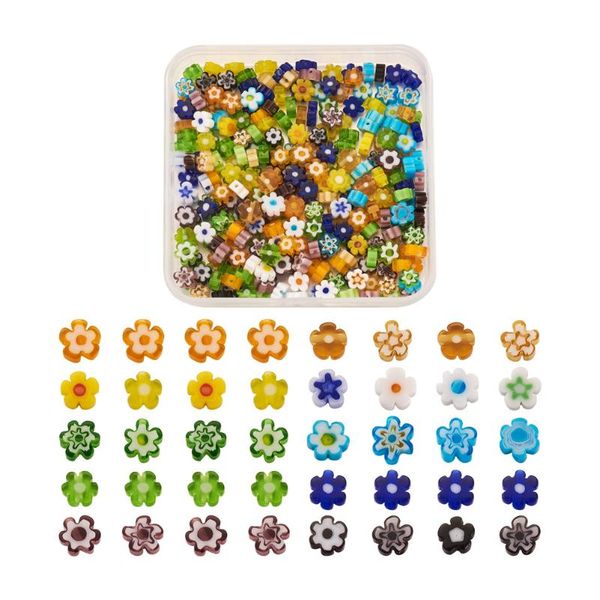 

other 300pcs/box handmade millefiori flower glass beads for bracelet necklace diy jewelry making crafts decor accessories mixed color