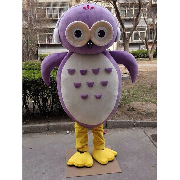 

halloween purple owl mascot costume cartoon theme character carnival festival fancy dress christmas adults size birthday party outdoor outfi, Red;yellow