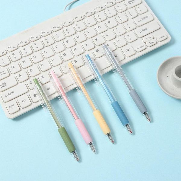

gel pens 1pcs press the pen 0.5mm retractable black ink writing ballpoint student stationery for school office supplies 2021