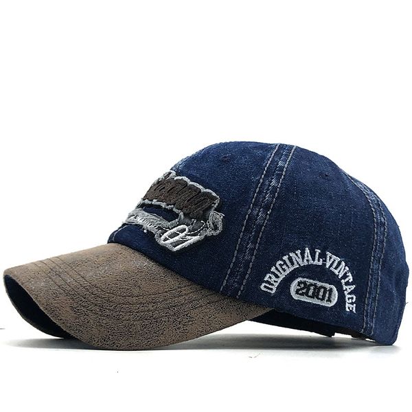 

ball cap baseball embroidered letter diamond denim stitching used washed cotton summer men outdoor, Blue;gray