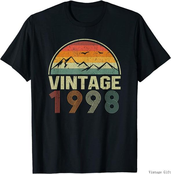 

men's t-shirts classic 23rd birthday gift idea vintage 1998 t-shirt, White;black