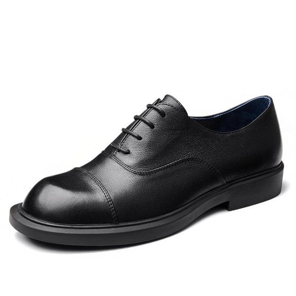 

soft bottom cowhide summer spring autumn men handmade shoes genuine leather fashion business casual dress, Black