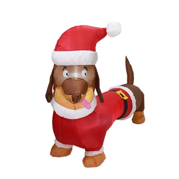

christmas decorations 1pc xmas dachshund adornment decorative inflatable yard ornament (plug)