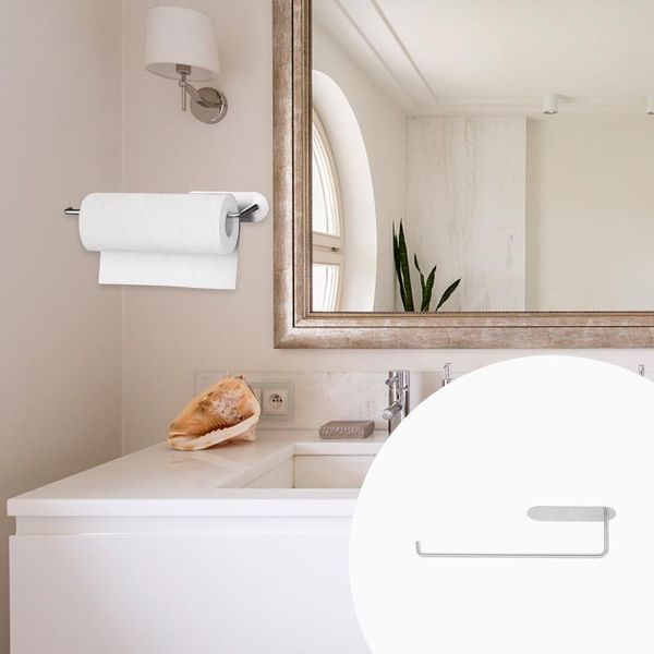 

toilet paper holders wall mount tissue holder durable punch-toll rack (silver)