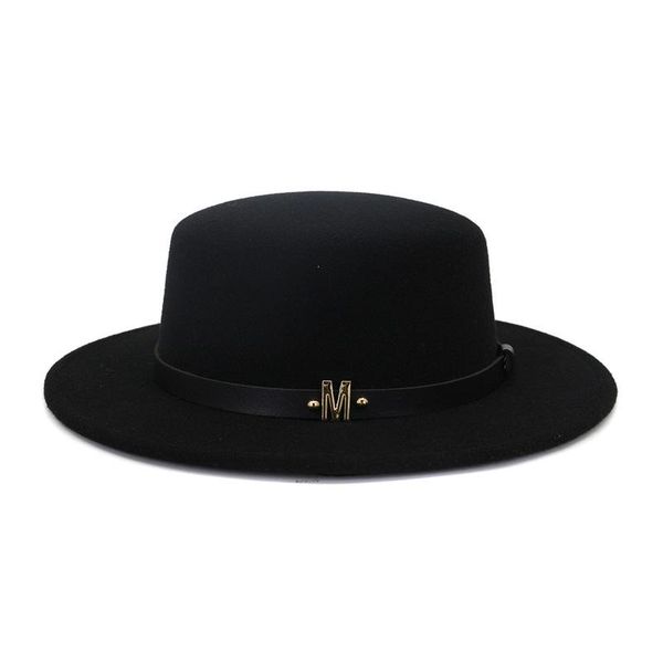 

wide brim hats fedora hat men women black leather belt decoration felt hatsartificial wool blend simple wedding party bowler, Blue;gray