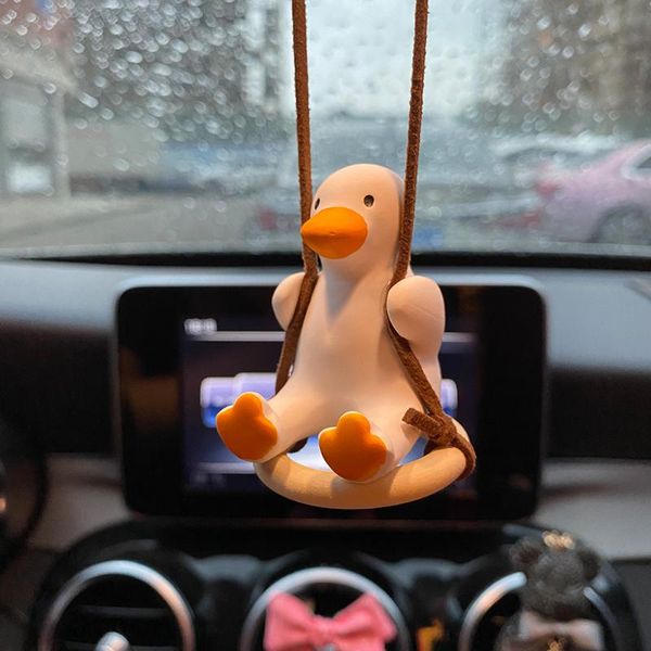 

interior decorations swing, duck, auto pendant, car premium, lovely fragrance, perfume, rearview mirror, decorations.