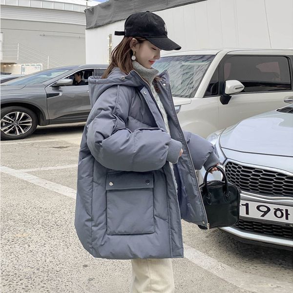 

women's down & parkas blue down padded jacket women short bread chic loose thick bf harajuku student xxu9, Black