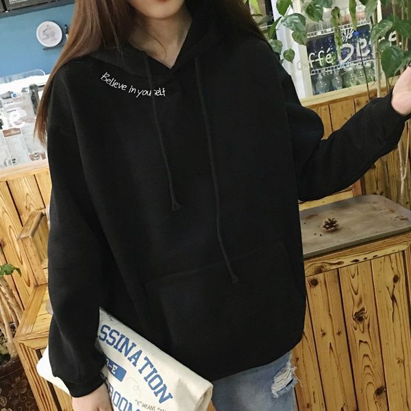 

hoodies classic cotton casual breathable women's hoodie, Black