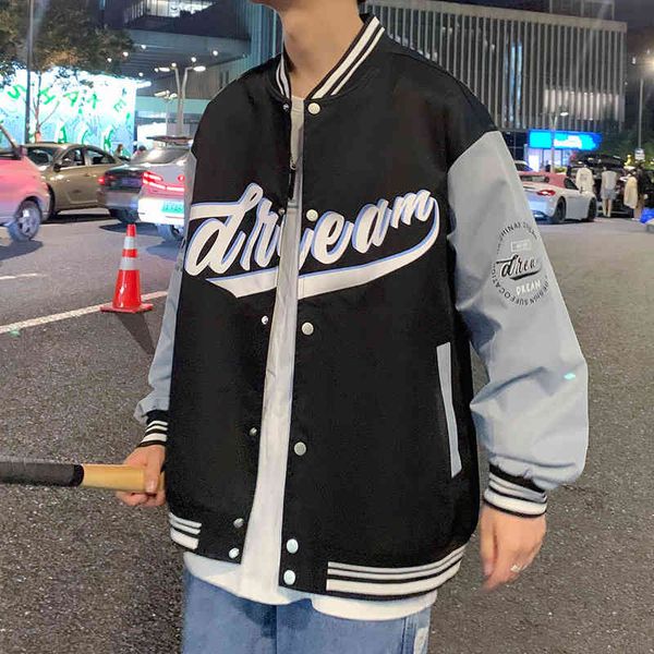 

spring and autumn new men's flight korean version trend versatile stand collar stre handsome fashion baseball et, Black;brown